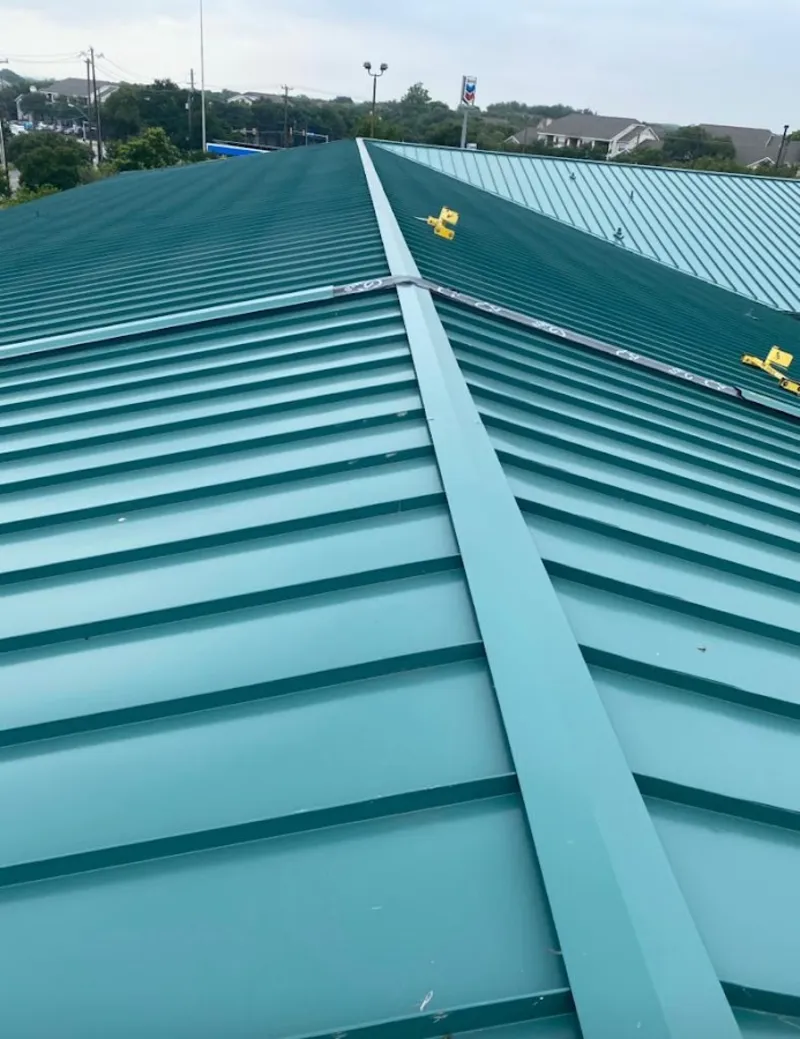 Green commercial metal roof ridge and valley for Metal Roof Repair in Pequea
